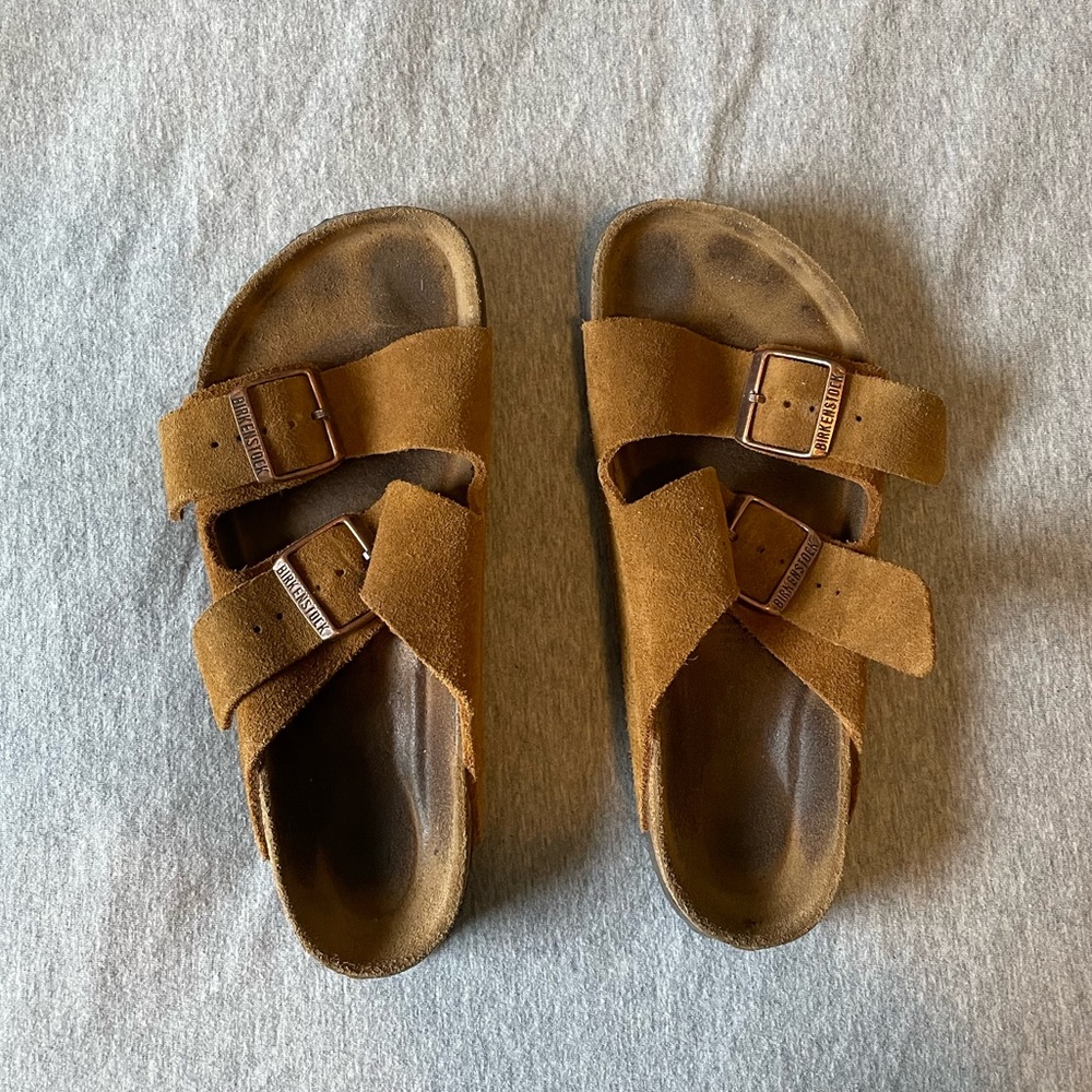 Birkenstock Arizona suede leather soft footbed in mink